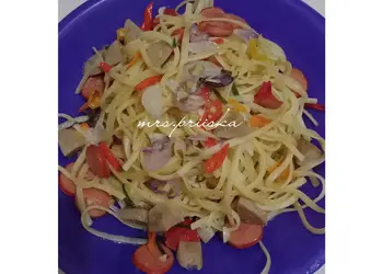 Masakan Populer Spaghetti sambal matah Ala Warteg