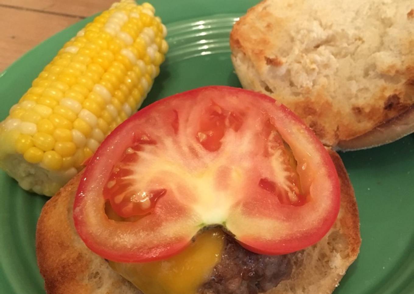 Caramelised onion and cheddar burger