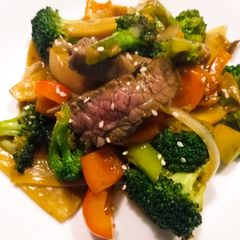 A picture of Teriyaki beef stir-fry.