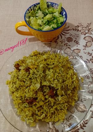 عکسی از دستور 🥩🫛باقالی پلو با گوشت🫛🥩