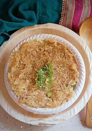 A picture of Maharashtrian Sweet Potato Upma.(Ratalyacha kees).