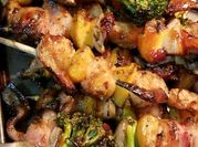 A picture of seafood kebabs