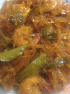 Foto resep Tumis pedas pepaya muda dengan udang