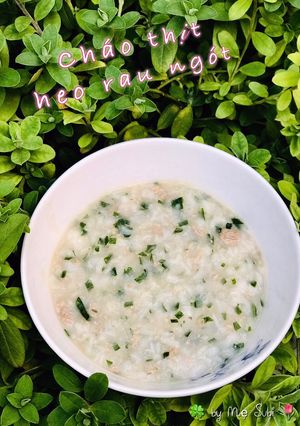 Hình của món Ăn dặm- cháo thịt heo rau ngót.