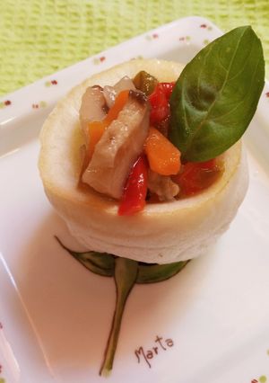 Una foto de Escabeche de verduras y hongos shiitake