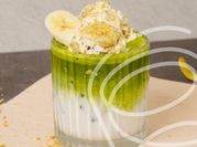 Gambar pudding matcha latte