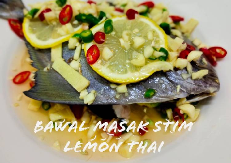 Resepi Bawal Masak Stim Lemon Thai yang Sederhan