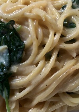 Foto resep Sphageti fettucini w spinach