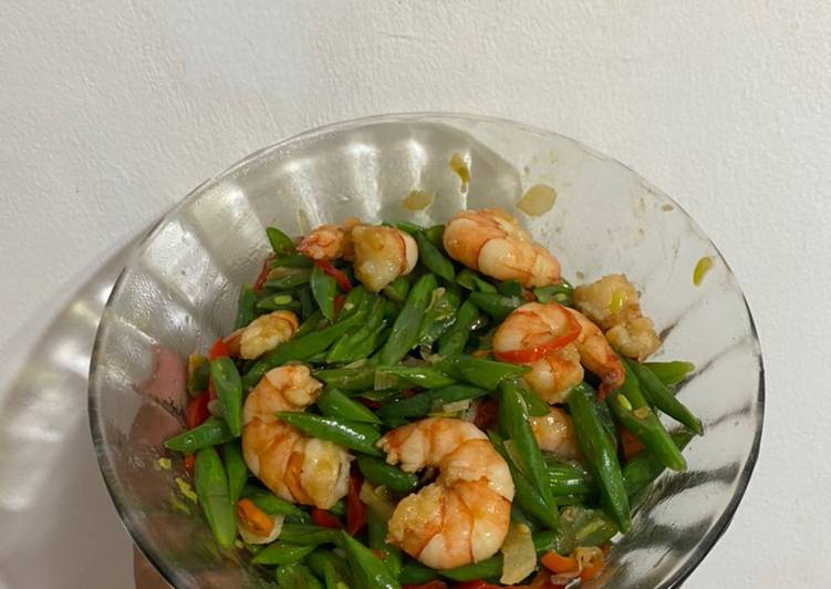 Tumis Buncis + Udang Saos Tiram