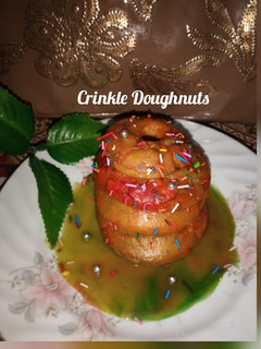 A picture of Crinkle Glazed Doughnuts.