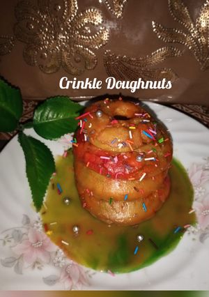 A picture of Crinkle Glazed Doughnuts.