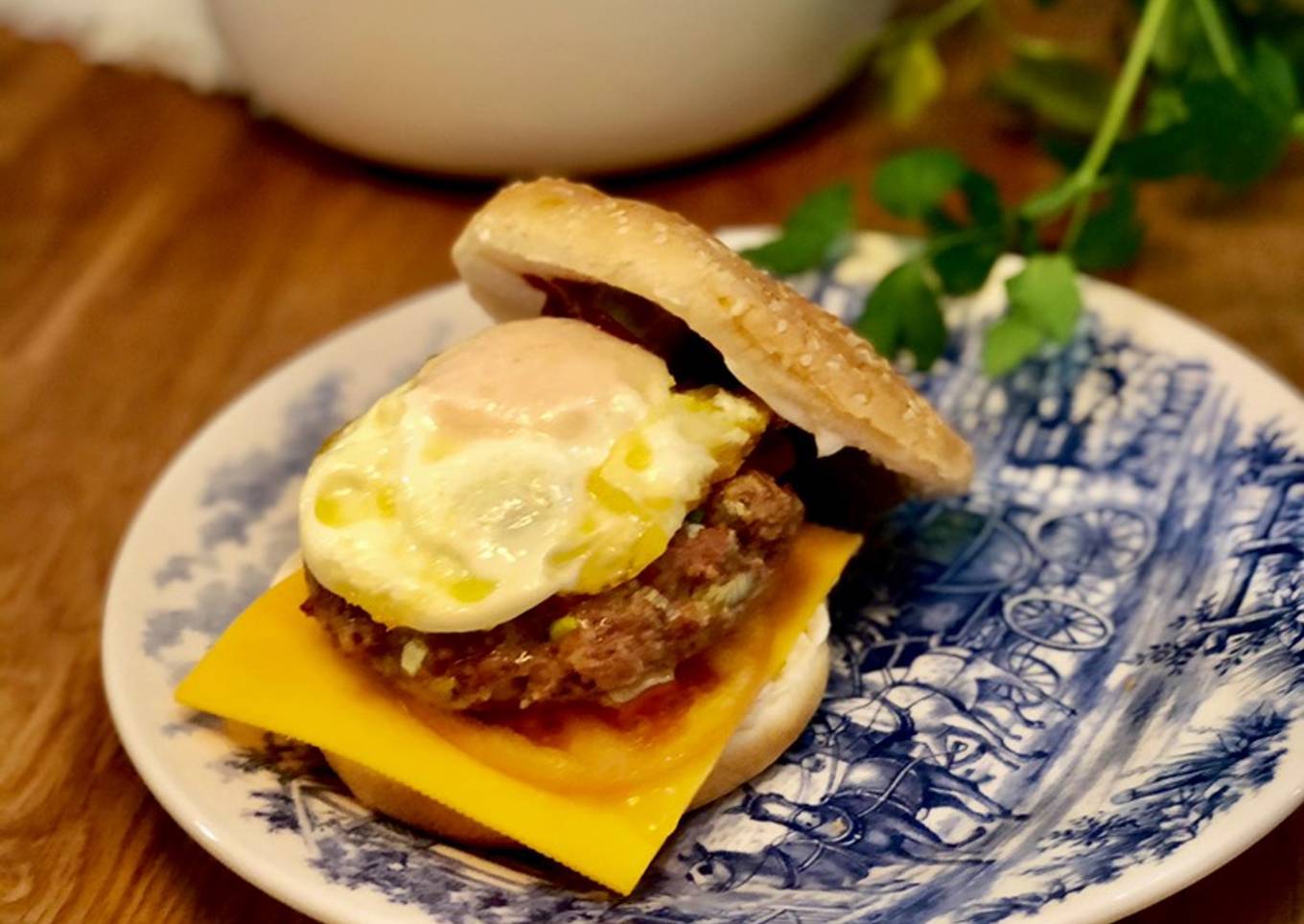 Hamburguesa casera completa al horno