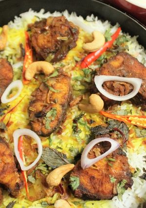A picture of Fish Dum Biryani.