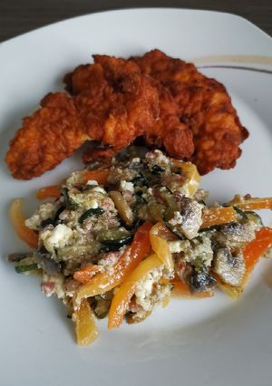 Pirított zöldségek fetasajttal recept fotója