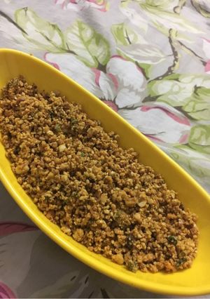 A picture of #veganrecipecontest Maharashtra special dry peanut chutney.