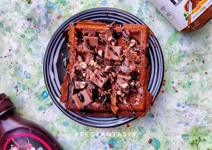 Dessert: Eggless chocolate Waffles