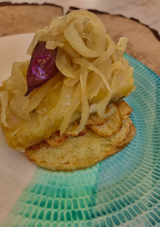 Una foto de Bacalao frito