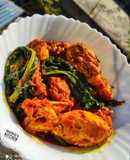 Kashmiri kadam Saag Chicken