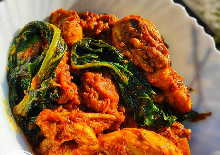 Steps to Make Favorite Kashmiri kadam Saag Chicken