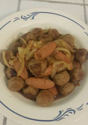 Foto resep Bola-bola daging kecap inggris + Sosis