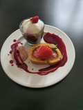 Soft Raspberry/Strawberry Cream Roll with Whipped Cream