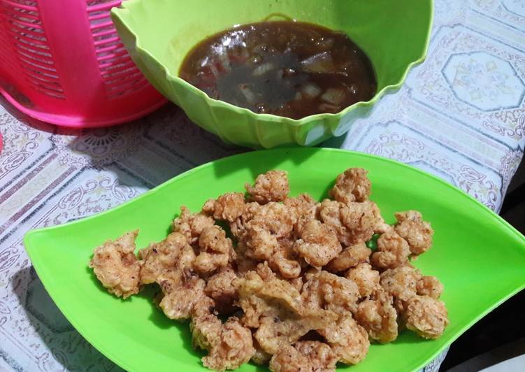 Udang tepung pedas siram saus tiram ?
