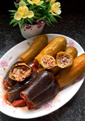 صورة لوصفة كوسا وبتنجان حشي