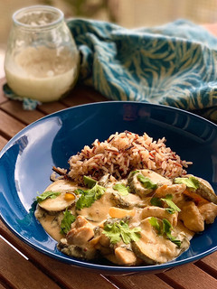 Una foto de Pollo a la crema fit