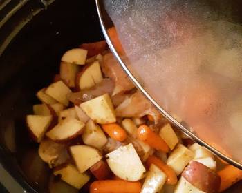 Ready to Serve Slow Cooker Honey Garlic Chicken and Vegetables Most Delicious