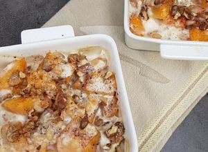 Une photo de °gratin de butternut, muscade et noix°