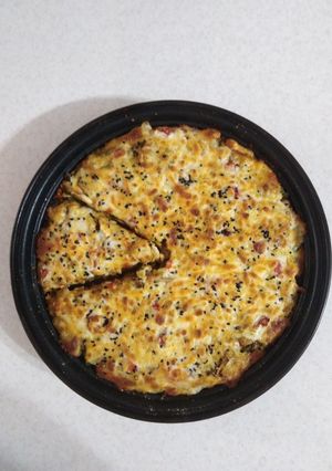 عکسی از دستور 🍕 پیتزا مرغ و گوشت 🍕