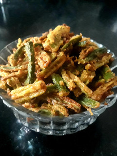 A picture of Kurkuri bhindi.