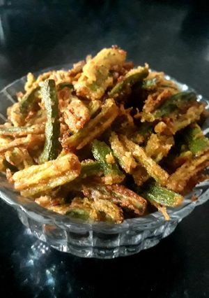 A picture of Kurkuri bhindi.