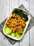Pakcoy Siram Saus Ayam Jamur