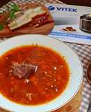 Борщ с фасолью в мультиварке