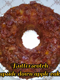 A picture of Butterscotch upside down apple cake.