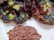 Una foto de portobello vegano