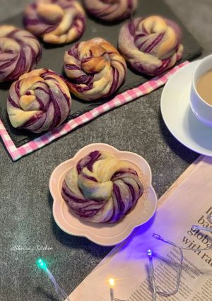 Foto resep Fuwafuwa roti ubi ungu