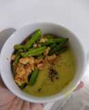 Soup khoai yến mạch - tôm xào măng tây