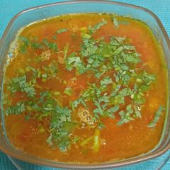 A picture of South Indian Sambhar.