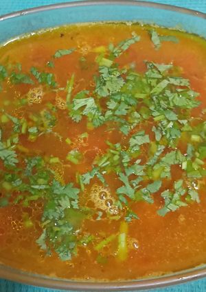 A picture of South Indian Sambhar.