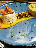 Flan con funghi e guanciale su vellutata di zucca
