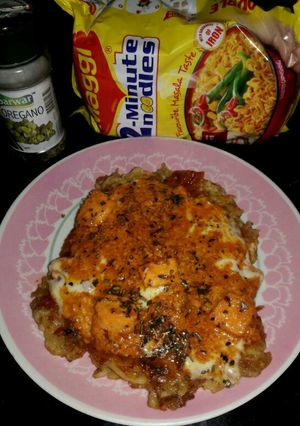 A picture of Leftover maggi pizza.