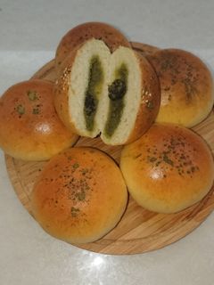 抹茶葡萄奶酥麵包 的食譜成品照片