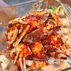 A picture of Korean Marinated Raw Crabs.