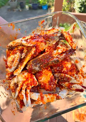 A picture of Korean Marinated Raw Crabs.