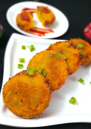 A picture of Cheezy Noodles Corn Potato Cutlet.