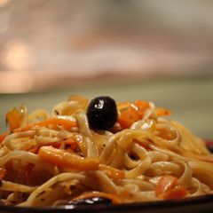 Carrot & Kalamata Olive Linguine A picture of Carrot & Kalamata Olive Linguine.