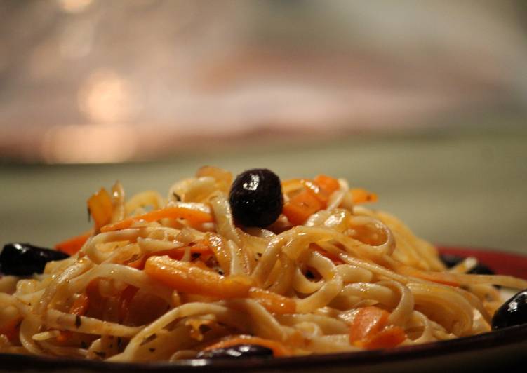Step-by-Step Guide to Make Perfect Carrot &amp; Kalamata Olive Linguine