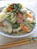 Creamy Stir-Fried Udon with Plenty of Vegetables